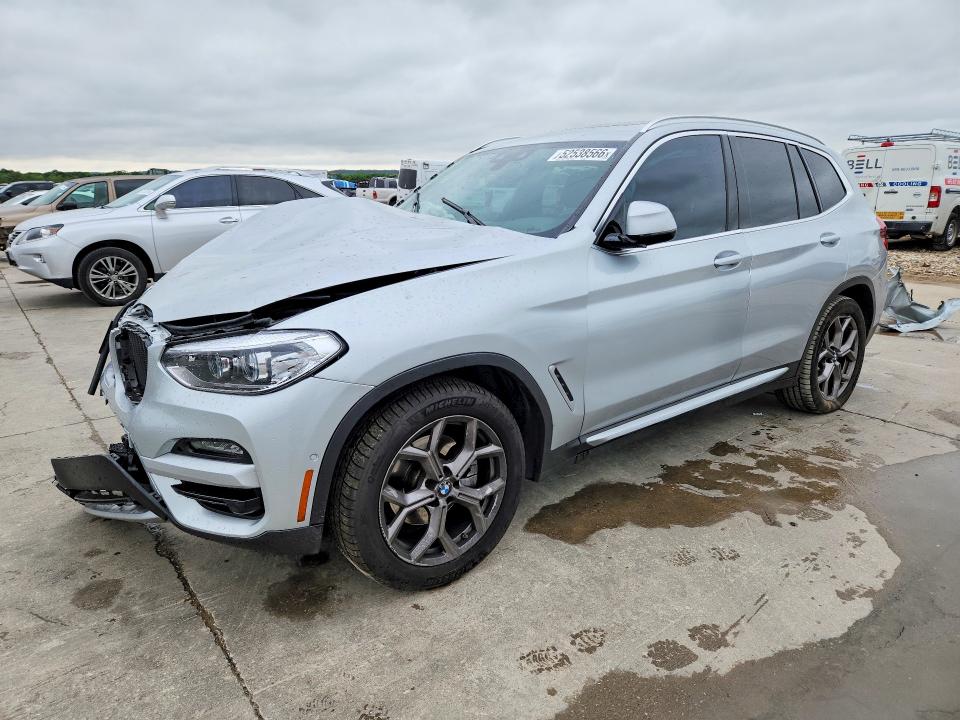 2021 BMW X3 VIN 5UXTY3C06M9G76989 COPART salvage auction — FRONT END, Tx - Salvage Vehicle Title, sold $3,850 on 2026-07-30 (photo 1)