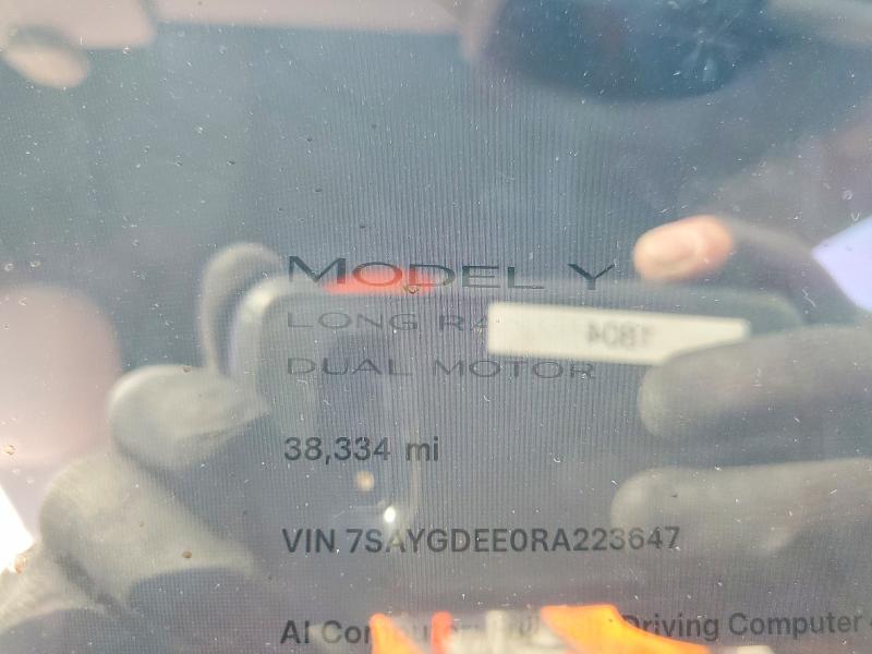 2024 Tesla VIN 7SAYGDEE0RA223647 COPART salvage auction — SIDE, Ca - Salvage Certificate, sold $12,800 on 2026-07-15 (photo 9)