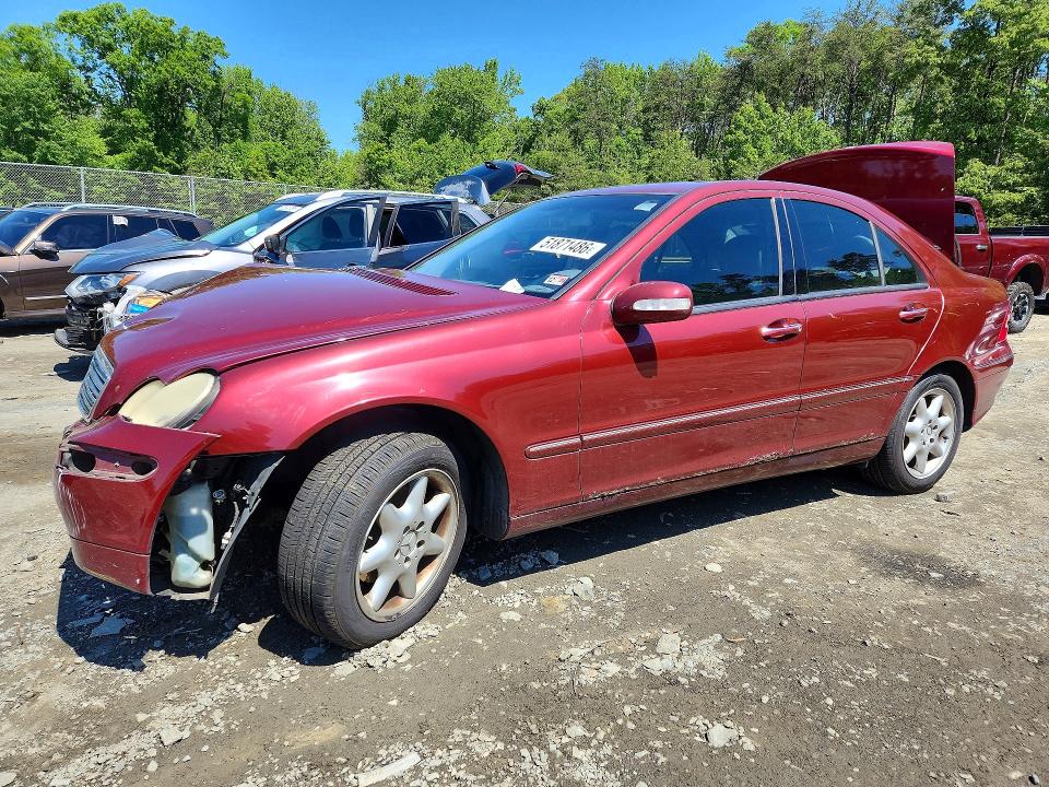 2002 Mercedes-benz C class VIN WDBRF61J62F181815 COPART salvage auction — FRONT END, MD - CERT OF SALVAGE > 75% DAMAGE, sold $200 on 2026-07-10 (photo 1)