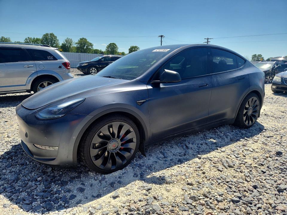 2022 Tesla Model y VIN 7SAYGDEF6NF336573 COPART salvage auction — HAIL, Mo - Certificate Of Title, sold $15,800 on 2026-07-08 (photo 1)