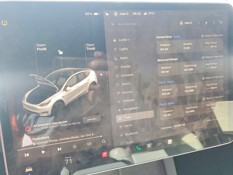 2022 Tesla Model y VIN 7SAYGDEF3NF461059 COPART salvage auction — FRONT END, MA - CERT OF TITLE-SALVAGE (P), sold $12,100 on 2026-07-22 (photo 9)