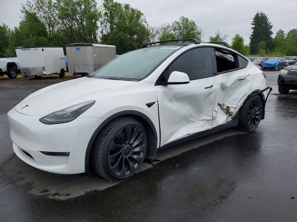 2022 Tesla VIN 7SAYGDEF8NF380865 COPART salvage auction — SIDE, Or - Salvage Title Certificate, sold $9,200 on 2026-07-27 (photo 1)