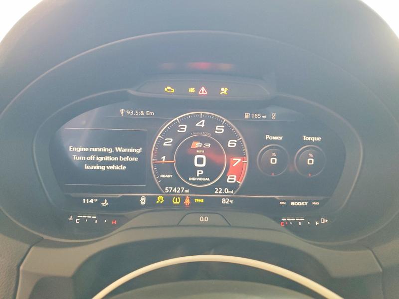 2020 Audi S3 VIN WAUE1GFFXLA103557 COPART salvage auction — FRONT END, Fl - Certificate Of Destruction, sold $7,100 on 2026-07-15 (photo 9)