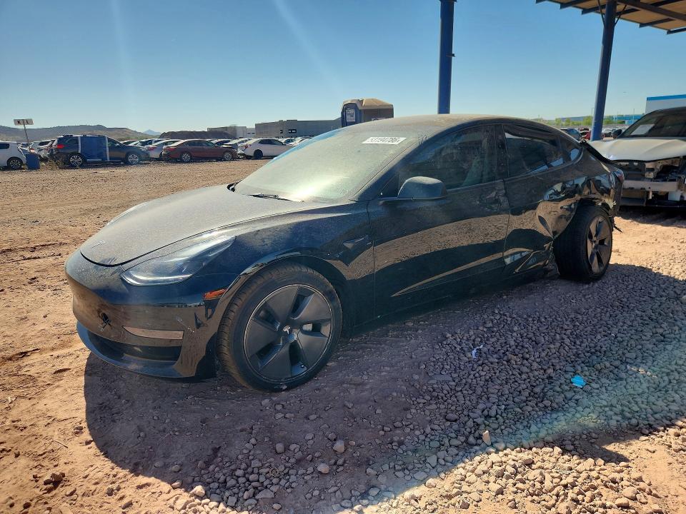 2023 Tesla Model 3 VIN 5YJ3E1EA4PF460120 COPART salvage auction — Rear End, AZ - CERT OF TITLE - SALVAGE, sold $6,000 on 2026-06-18 (photo 1)