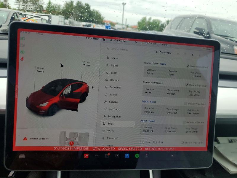 2021 Tesla Model y VIN 5YJYGDEE4MF121051 COPART salvage auction — SIDE, Ct - Cert Of Title-Salvage, sold $5,400 on 2026-07-21 (photo 9)