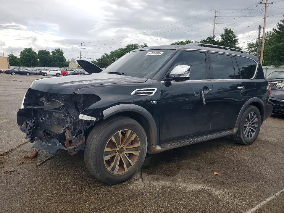 2019 Nissan Armada VIN JN8AY2NDXK9093097 COPART salvage auction — FRONT END, In - Certificate Of Title (P), sold $6,500 on 2026-07-29 (photo 1)