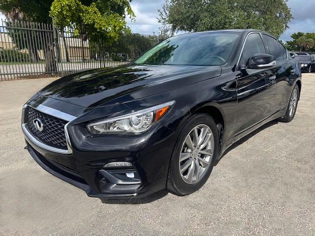 2021 Infiniti Q50 VIN JN1EV7AP1MM701174 COPART salvage auction — MINOR DENT/SCRATCHES, Fl - Certificate Of Destruction (P), sold $9,800 on 2026-07-27 (photo 1)