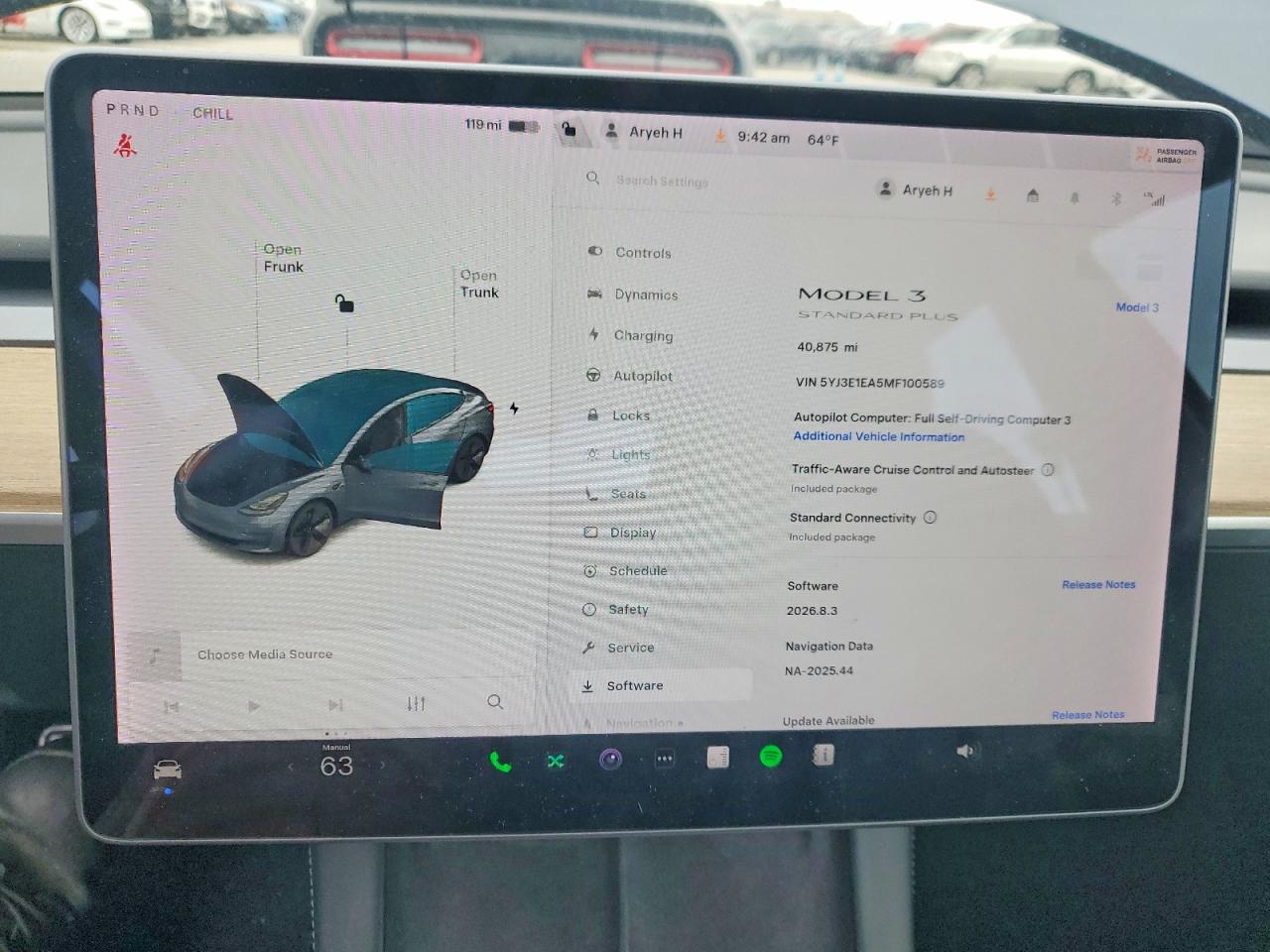2021 Tesla Model 3 VIN 5YJ3E1EA5MF100589 COPART salvage auction — Rear End, CA - SALVAGE CERTIFICATE, sold $8,500 on 2026-07-10 (photo 9)