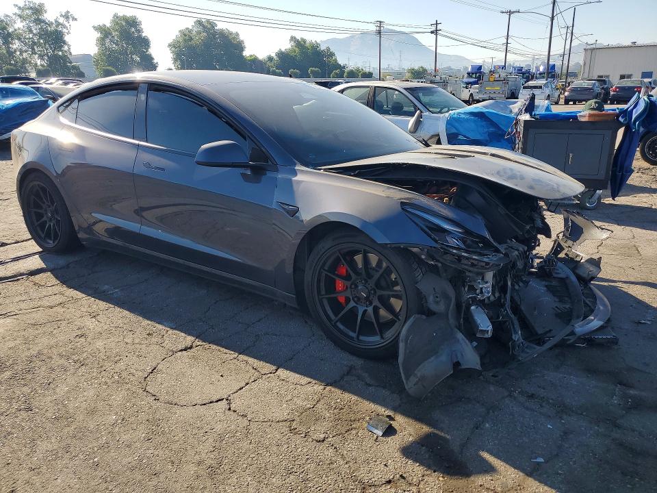 2023 Tesla Model 3 VIN 5YJ3E1EC4PF715740 COPART salvage auction — FRONT END, Ca - Salvage Certificate, sold $8,500 on 2026-07-30 (photo 4)