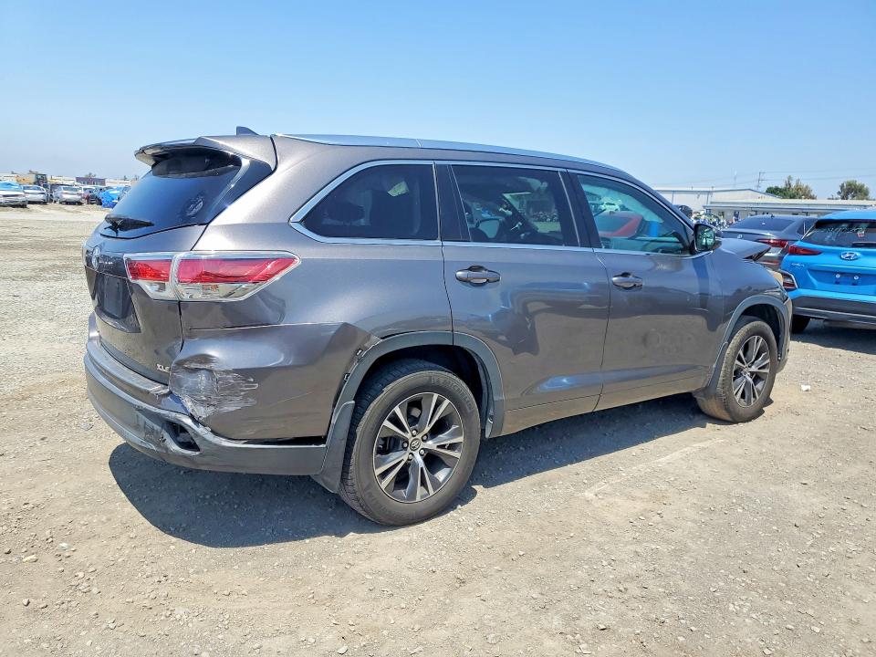 2016 Toyota Highlander VIN 5TDKKRFH1GS504925 COPART salvage auction — FRONT END, Ca - Salvage Certificate, sold $4,500 on 2026-07-24 (photo 3)