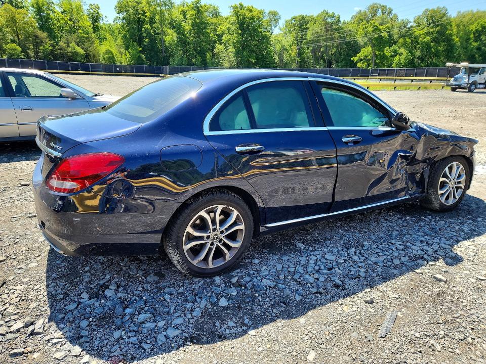 2017 Mercedes-benz C-klasse VIN WDDWF4KB5HR291431 COPART salvage auction — SIDE, Salvage Title, sold $2,000 on 2026-08-07 (photo 3)