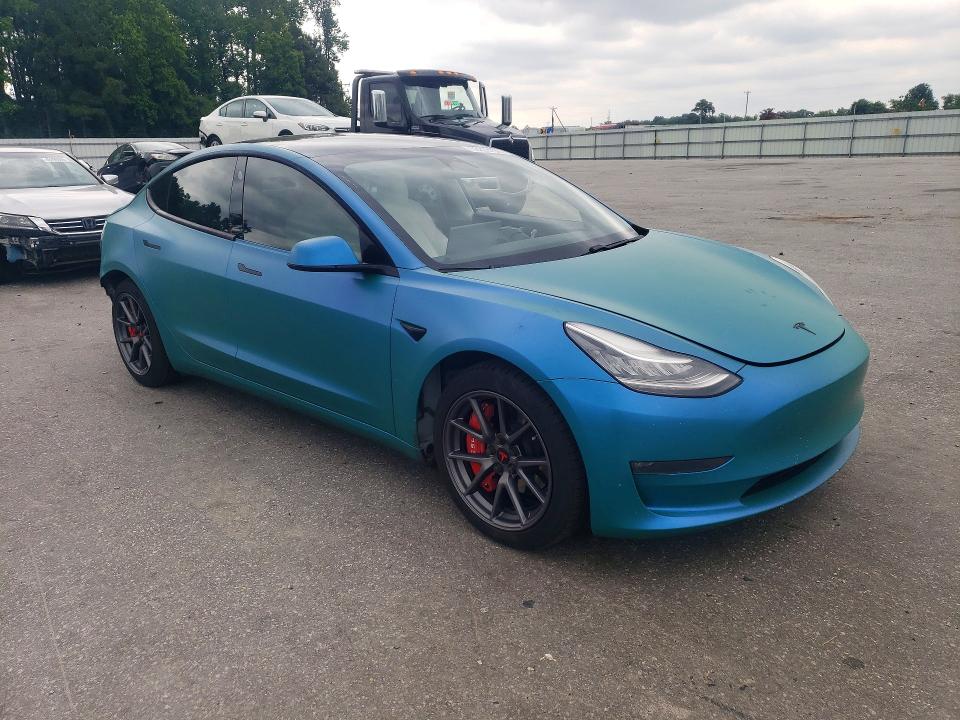 2021 Tesla Model 3 VIN 5YJ3E1EB0MF837014 COPART salvage auction — REAR END, Nc - Salvage Certificate Of Title, sold $1,600 on 2026-07-21 (photo 4)