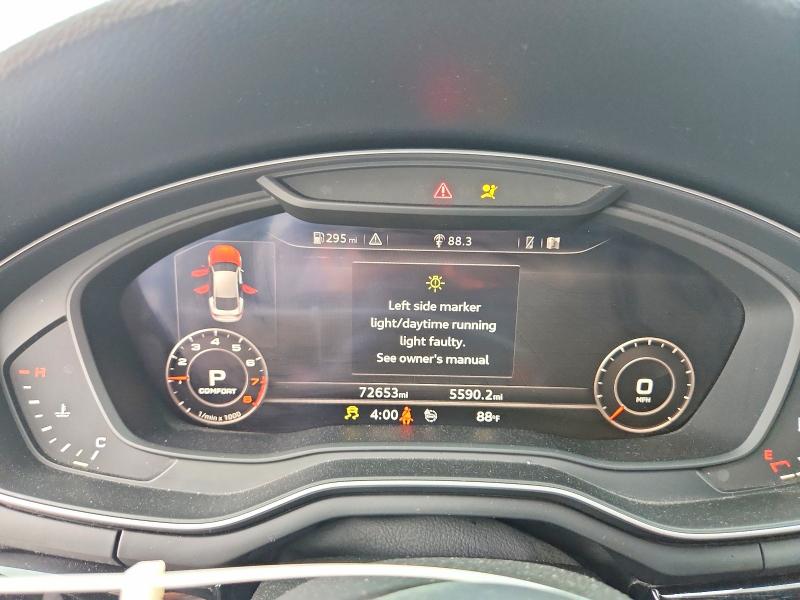 2019 Audi A5 VIN WAUENCF58KA011432 COPART salvage auction — FRONT END, Tx - Salvage Vehicle Title, sold $9,500 on 2026-07-31 (photo 9)
