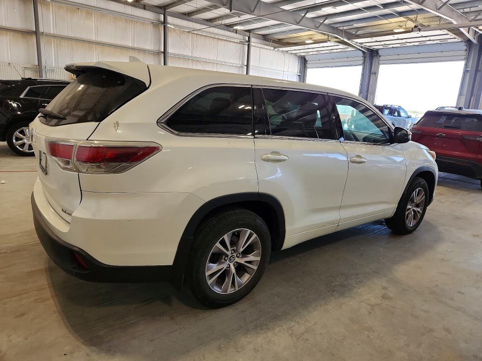 2016 Toyota Highlander VIN 5TDBKRFH9GS251160 COPART salvage auction — HAIL, Mn - Cert Of Title-Salvage, sold $5,800 on 2026-07-28 (photo 3)