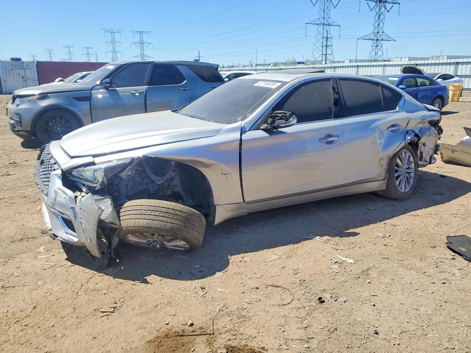 2019 Infiniti Q50 VIN JN1EV7AR2KM557956 COPART salvage auction — FRONT END, Il - Salvage Certificate, sold $2,850 on 2026-07-28 (photo 1)