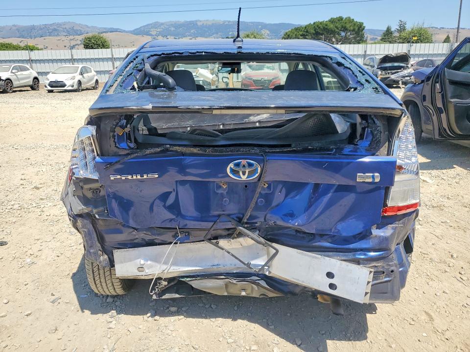2011 Toyota Prius VIN JTDKN3DU7B0296176 COPART salvage auction — REAR END, Ca - Salvage Certificate, sold $800 on 2026-07-09 (photo 6)