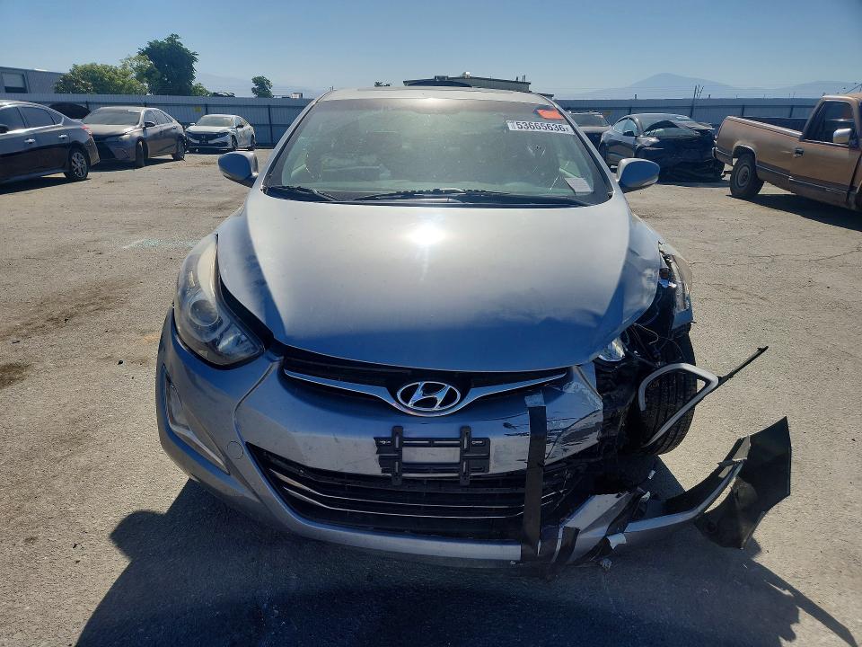 2014 Hyundai Elantra VIN KMHDH4AE7EU136682 COPART salvage auction — FRONT END, Ca - Salvage Certificate, sold $950 on 2026-07-17 (photo 5)