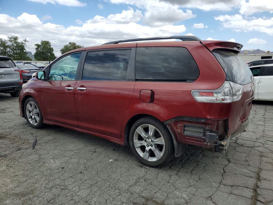 2013 Toyota Sienna VIN 5TDXK3DCXDS289681 COPART salvage auction — REAR END, Ca - Salvage Certificate, sold $3,350 on 2026-07-16 (photo 2)