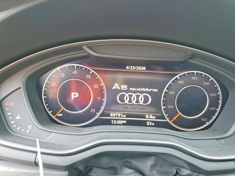 2018 Audi A5 VIN WAUENCF53JA084027 COPART salvage auction — ENGINE BURN, Il - Salvage Certificate, sold $7,900 on 2026-07-07 (photo 9)
