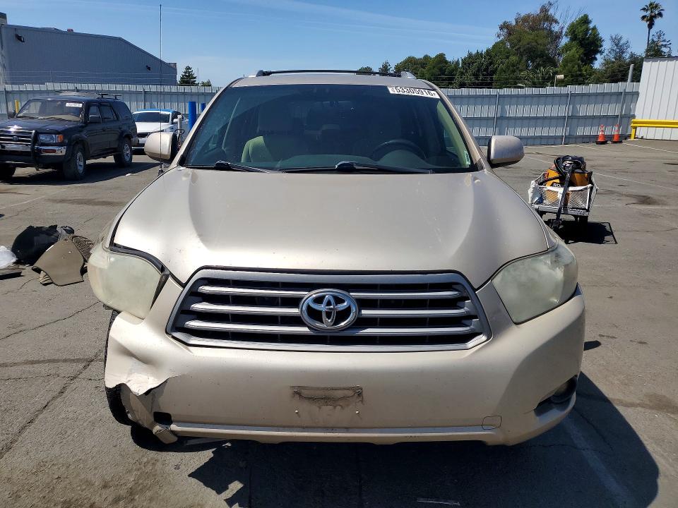2010 Toyota Highlander VIN 5TDBK3EH8AS011152 COPART salvage auction — FRONT END, CA - SALVAGE CERTIFICATE, sold $1,700 on 2026-07-17 (photo 5)