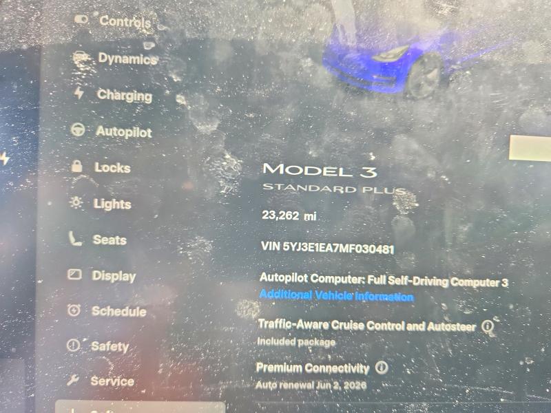 2021 Tesla Model 3 VIN 5YJ3E1EA7MF030481 COPART salvage auction — FRONT END, Md - Cert Of Salvage > 75% Damage, sold $5,000 on 2026-07-28 (photo 9)