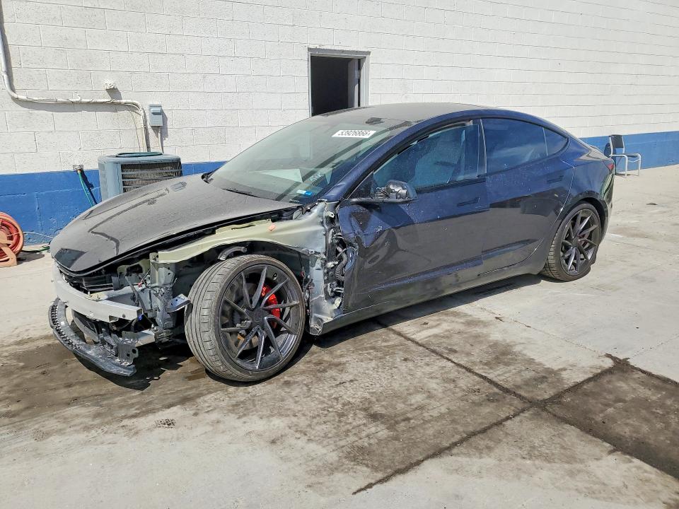 2024 Tesla Model 3 VIN 5YJ3E1ET0RF853276 COPART salvage auction — FRONT END, Ut - Salvage Certificate, sold $175 on 2026-07-27 (photo 1)