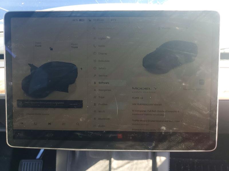 2024 Tesla Model y VIN 7SAYGDED9RF169081 COPART salvage auction — FRONT END, Fl - Cert Of Title Slvg Rebuildable, sold $8,500 on 2026-07-17 (photo 9)