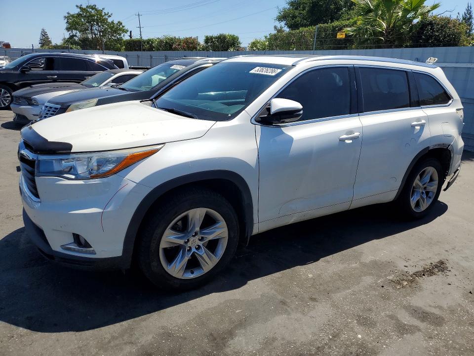 2015 Toyota Highlander VIN 5TDDKRFH1FS103446 COPART salvage auction — REAR END, Ca - Salvage Certificate, sold $9,100 on 2026-07-14 (photo 1)