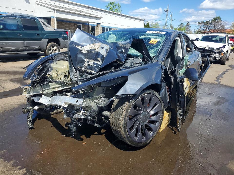 2021 Tesla VIN 5YJ3E1EC5MF925467 COPART salvage auction — FRONT END, Ct - Cert Of Title-Parts Only Salva, sold $1,200 on 2026-07-28 (photo 1)