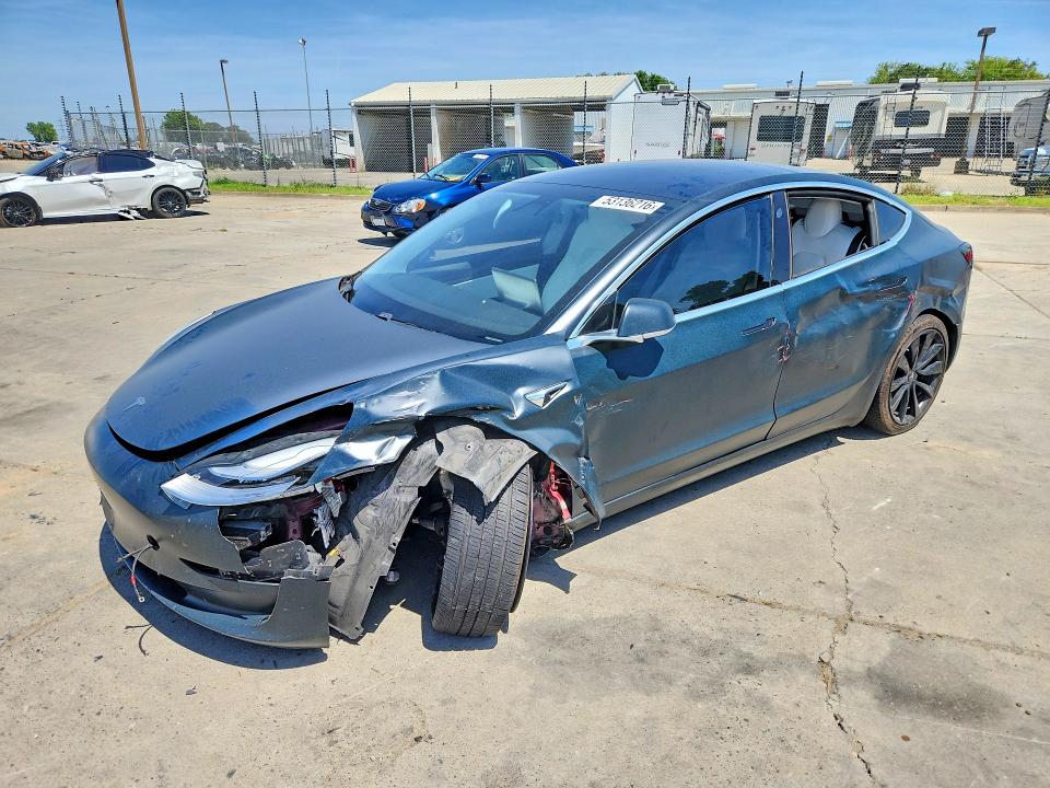 2019 Tesla Model 3 VIN 5YJ3E1EB5KF539961 COPART salvage auction — FRONT END, Ca - Salvage Certificate, sold $4,100 on 2026-07-27 (photo 1)