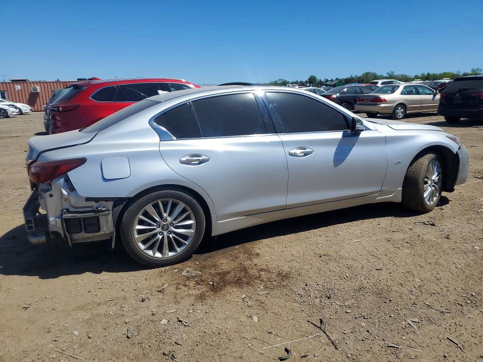 2019 Infiniti Q50 VIN JN1EV7AR2KM557956 COPART salvage auction — FRONT END, Il - Salvage Certificate, sold $2,850 on 2026-07-28 (photo 3)