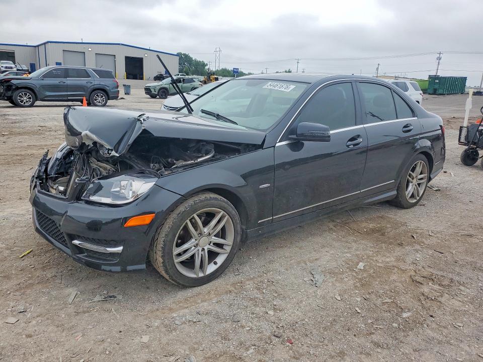 2012 Mercedes-benz C-klasse VIN WDDGF4HB8CA636454 COPART salvage auction — FRONT END, Ok - Cert Of Title-Salvage, sold $475 on 2026-08-18 (photo 1)