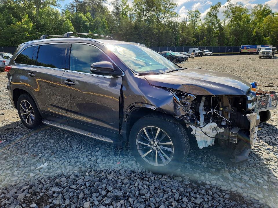 2019 Toyota Highlander VIN 5TDKZRFH5KS324044 COPART salvage auction — FRONT END, Md - Cert Of Salvage > 75% Damage, sold $6,100 on 2026-07-28 (photo 4)