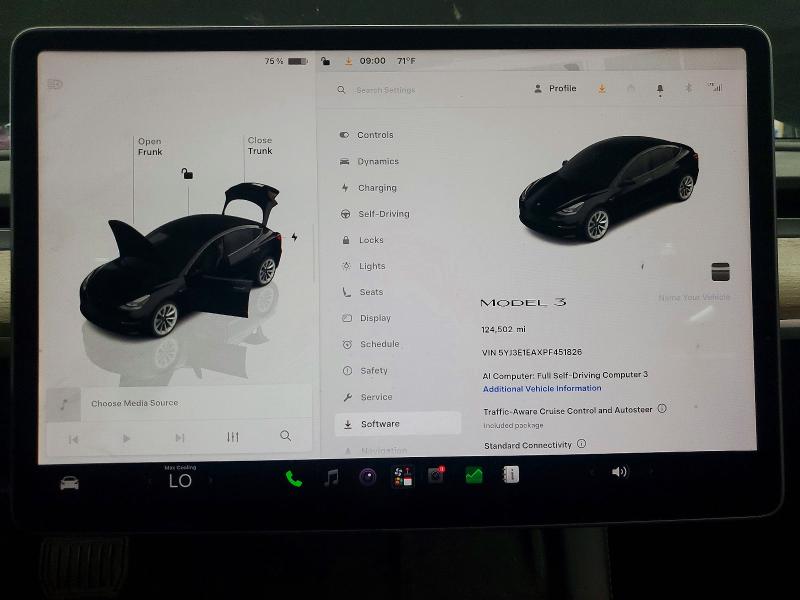 2023 Tesla Model 3 VIN 5YJ3E1EAXPF451826 COPART salvage auction — REAR END, Il - Salvage Certificate, sold $3,800 on 2026-07-08 (photo 9)