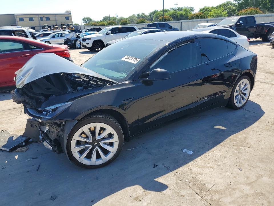 2021 Tesla Model 3 VIN 5YJ3E1EA6MF031881 COPART salvage auction — FRONT END, Tx - Salvage Vehicle Title, sold $4,300 on 2026-07-16 (photo 1)