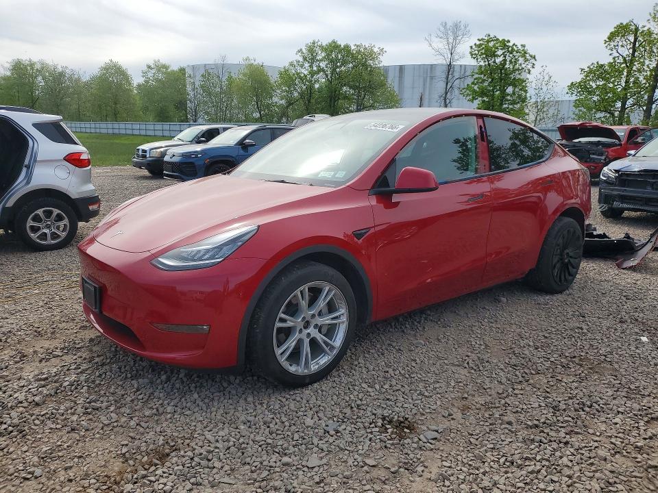 2022 Tesla VIN 7SAYGDEE2NF453753 COPART salvage auction — REAR END, Ny - Mv-907A Salvage Certificate, sold $7,400 on 2026-07-22 (photo 1)