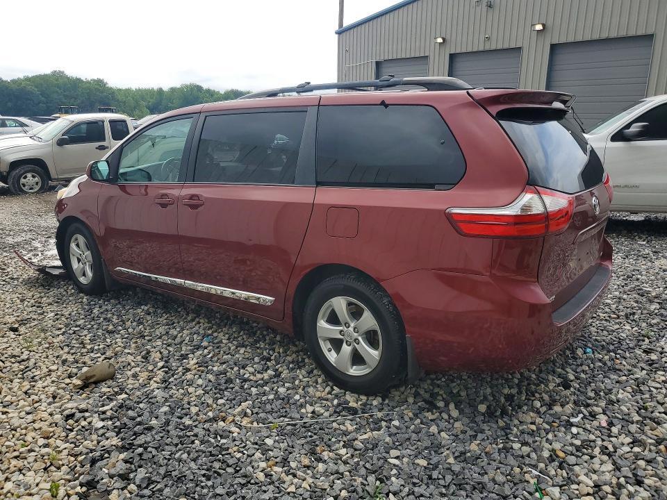 2016 Toyota Sienna VIN 5TDKK3DC0GS709060 COPART salvage auction — FRONT END, Tn - Salvage Certificate, sold $1,250 on 2026-07-28 (photo 2)
