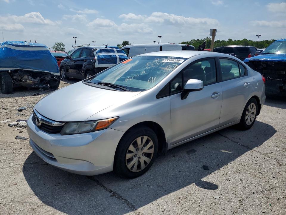 2012 Honda VIN 19XFB2F56CE077924 COPART salvage auction — SIDE, In - Certificate Of Title, sold $450 on 2026-07-02 (photo 1)