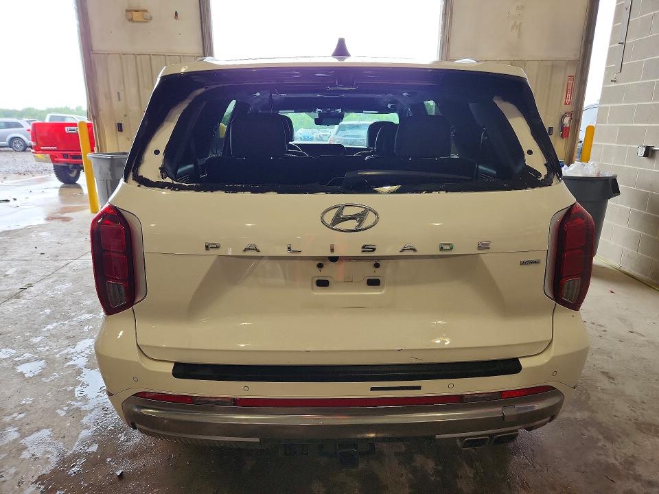 2025 Hyundai Palisade VIN KM8R7DGE2SU880489 COPART salvage auction — HAIL, Id - Salvage Certificate Of Title, sold $90 on 2026-07-21 (photo 6)