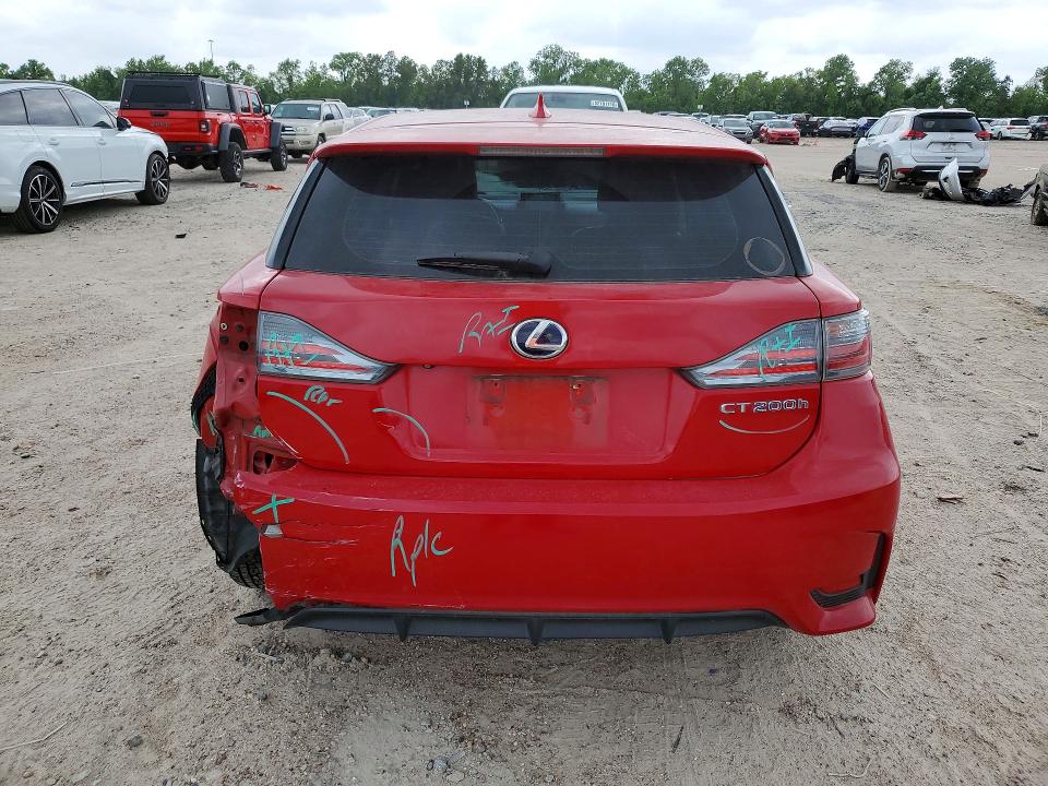 2014 Lexus Ct VIN JTHKD5BH7E2201305 COPART salvage auction — REAR END, Tx - Salvage Vehicle Title, sold $2,400 on 2026-07-07 (photo 6)
