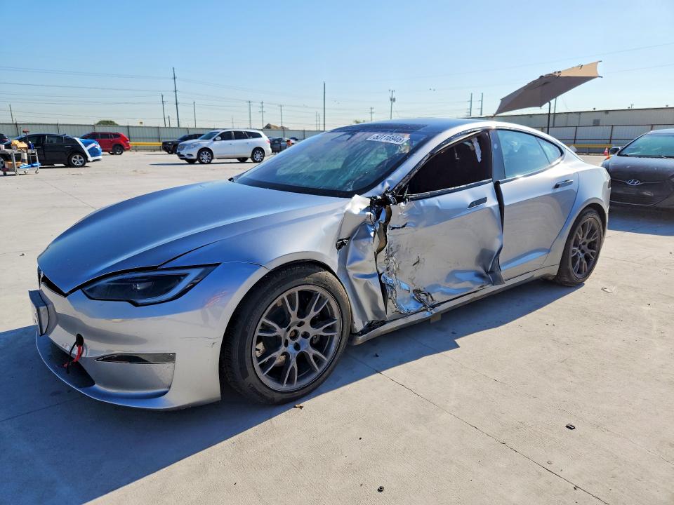 2025 Tesla Model s VIN 5YJSA1E58SF551202 COPART salvage auction — SIDE, Tx - Certificate Of Title, sold $20,300 on 2026-07-21 (photo 1)