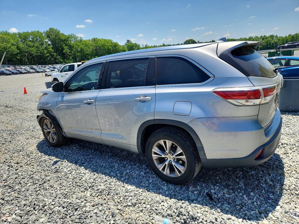 2015 Toyota Highlander VIN 5TDKKRFH6FS091852 COPART salvage auction — FRONT END, Nc - Salvage Certificate Of Title, sold $2,300 on 2026-07-22 (photo 2)