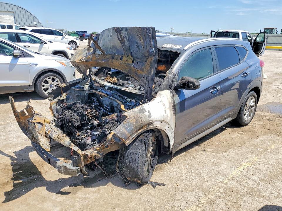 2017 Hyundai Tucson VIN KM8J3CA45HU281307 COPART salvage auction — ENGINE BURN, Tx - Salvage Vehicle Title, sold $400 on 2026-07-13 (photo 1)
