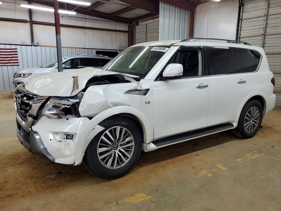 2021 Nissan Armada VIN JN8AY2AC4M9147834 COPART salvage auction — FRONT END, Nc - Salvage Certificate Of Title, sold $225 on 2026-07-29 (photo 1)