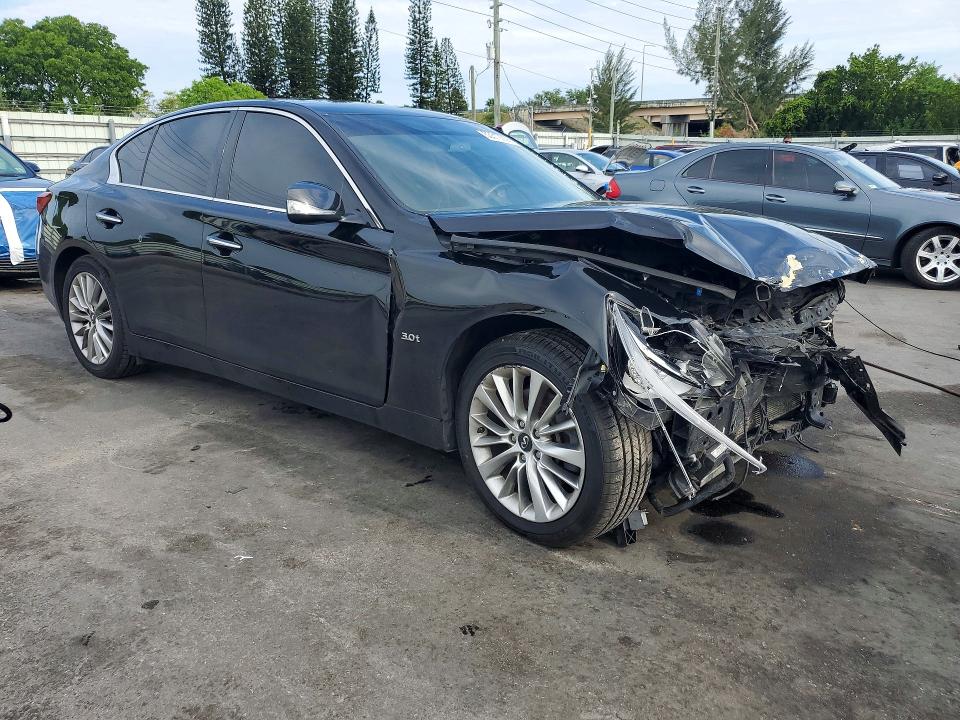 2019 Infiniti Q50 VIN JN1EV7AR7KM559458 COPART salvage auction — FRONT END, Fl - Cert Of Ttl-Rebuilt&Slvg Rbld, sold $1,600 on 2026-07-22 (photo 4)