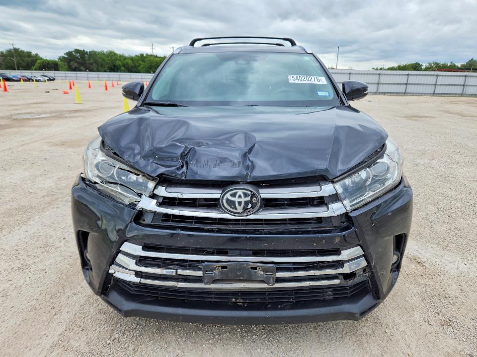 2019 Toyota Highlander VIN 5TDYZRFHXKS326690 COPART salvage auction — FRONT END, TX - SALVAGE VEHICLE TITLE (P), sold $10,100 on 2026-07-02 (photo 5)
