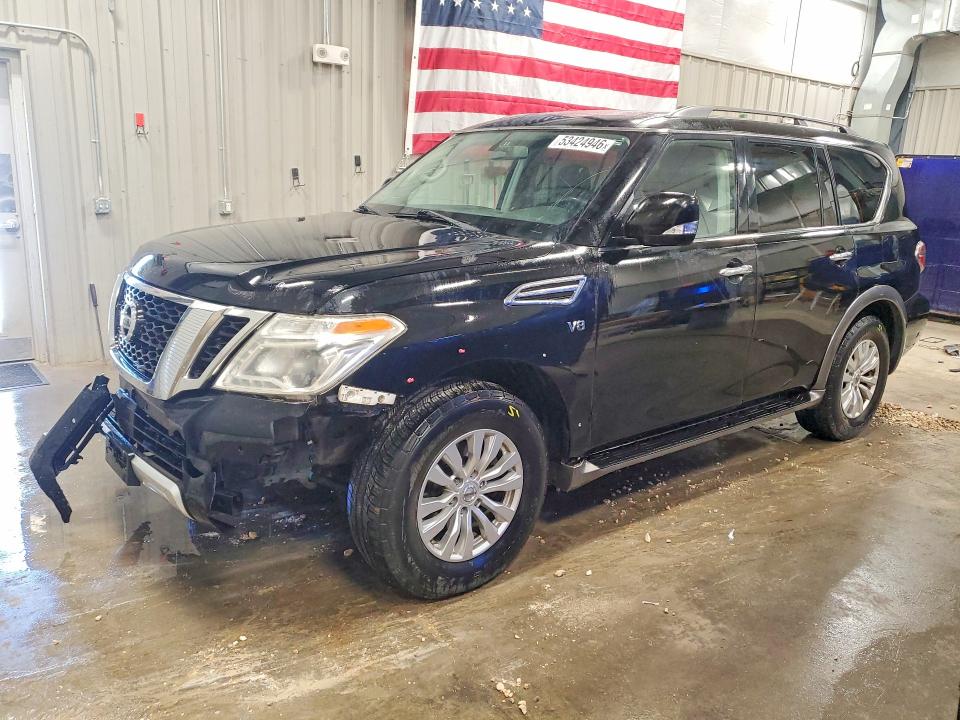 2017 Nissan Armada VIN JN8AY2NC9H9503095 COPART salvage auction — FRONT END, Wy - Certificate Of Title, sold $1,650 on 2026-07-15 (photo 1)