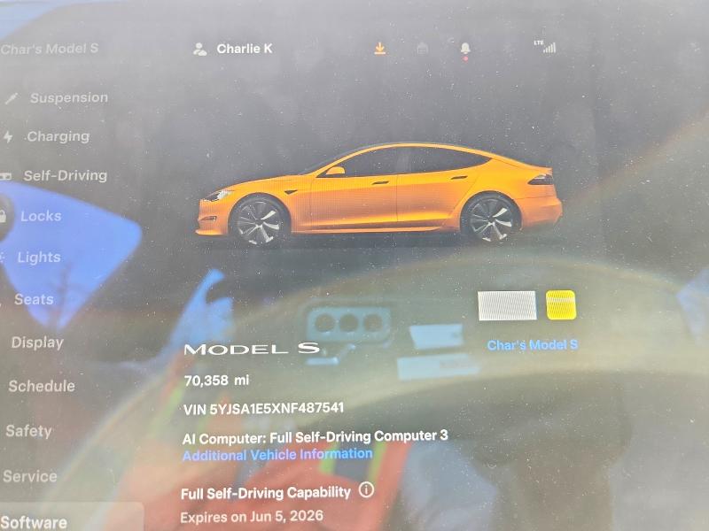2022 Tesla VIN 5YJSA1E5XNF487541 COPART salvage auction — FRONT END, Ny - Mv-907A Salvage Certificate, sold $15,400 on 2026-07-27 (photo 9)