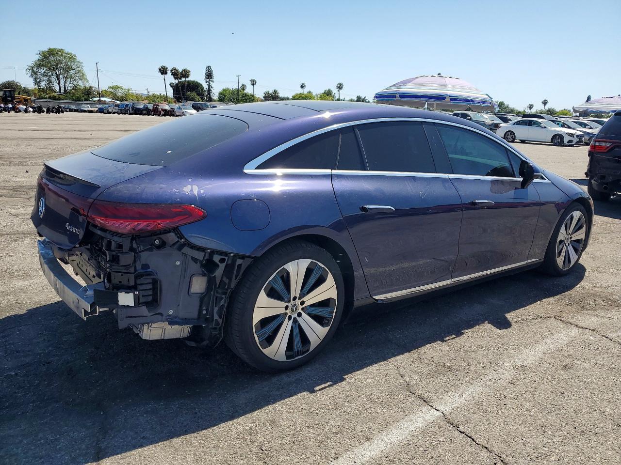 2023 Mercedes-Benz EQS VIN W1KCG2EB9PA039968 COPART salvage auction — Rear End, CA - SALVAGE CERTIFICATE, sold $26,000 on 2026-07-10 (photo 3)