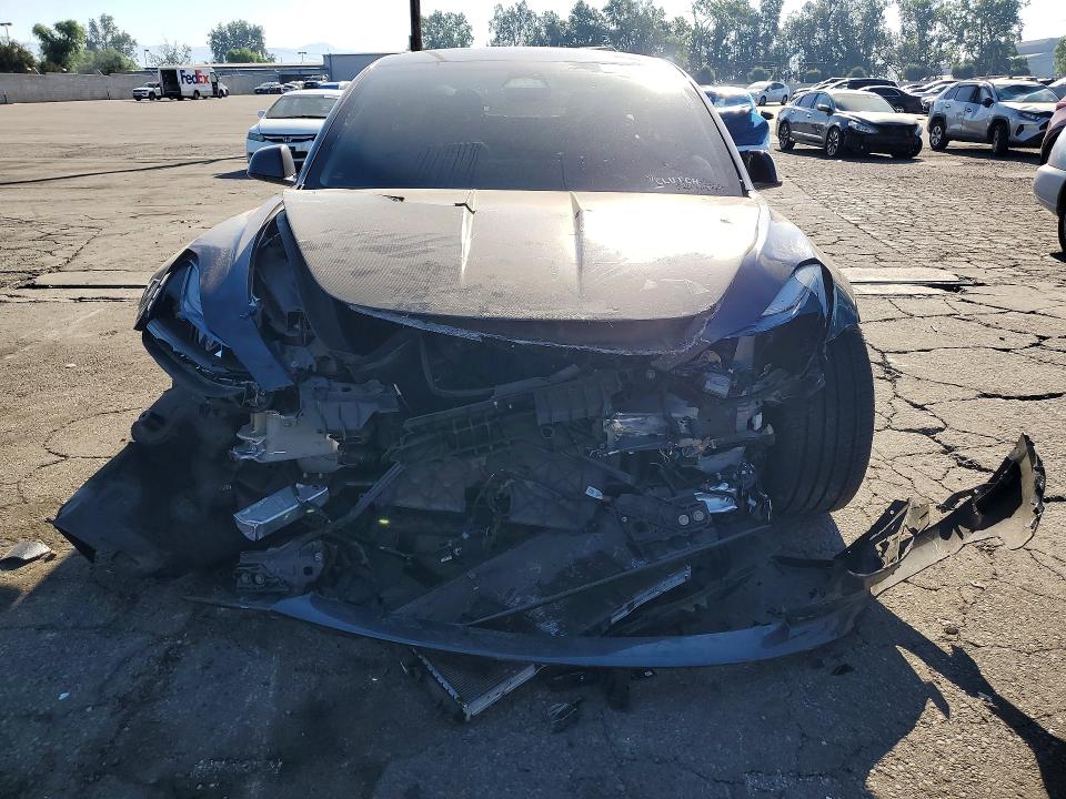 2023 Tesla Model 3 VIN 5YJ3E1EC4PF715740 COPART salvage auction — FRONT END, Ca - Salvage Certificate, sold $8,500 on 2026-07-30 (photo 5)